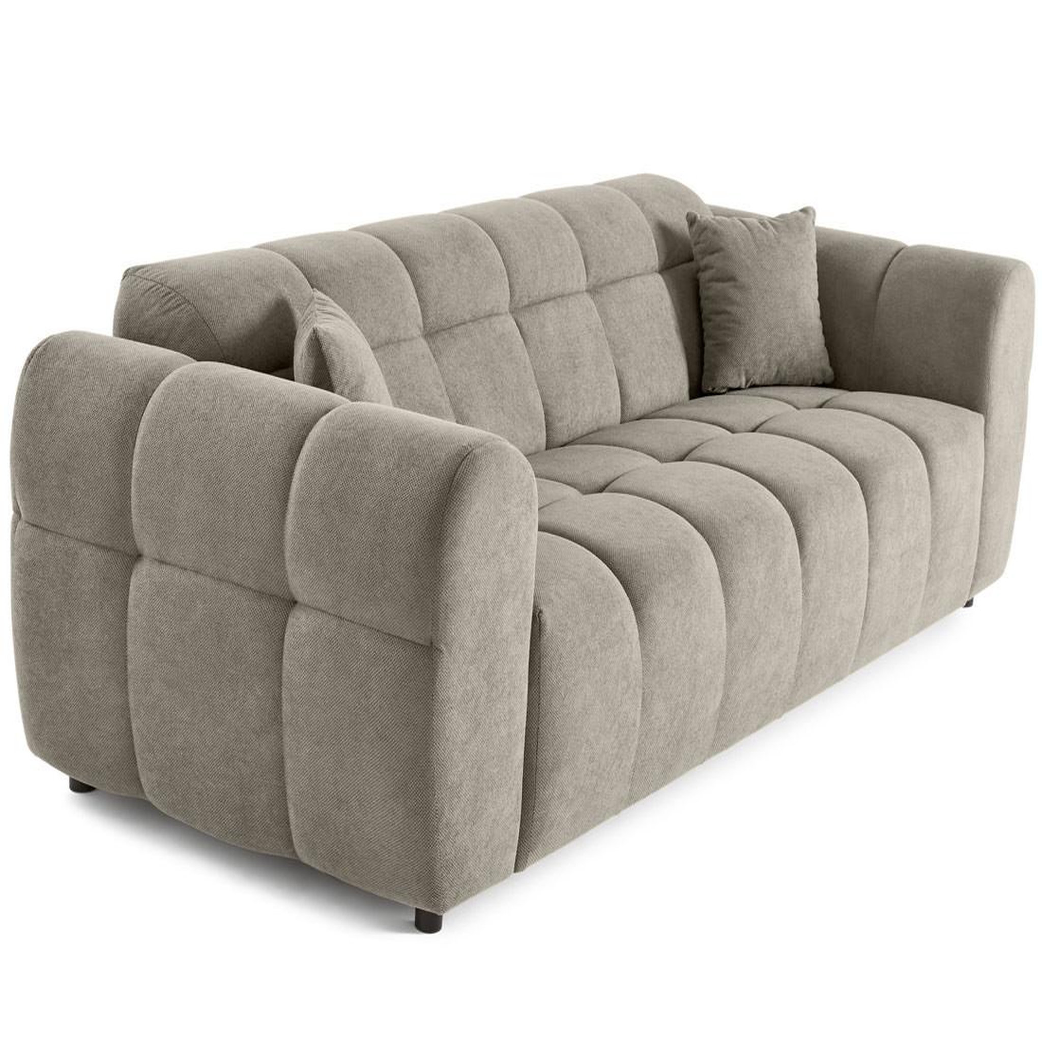 Voir la diapositive 2 : BEST MOBILIER Ray - canapé droit 3 places en tissu texturé
