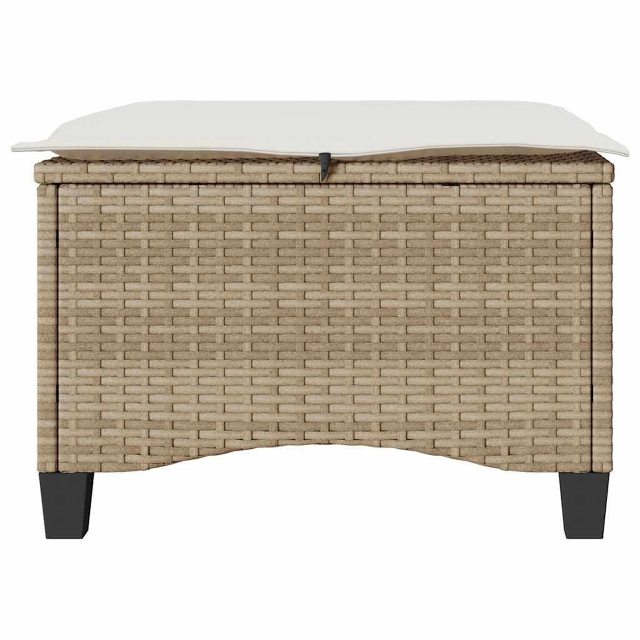 Voir la diapositive 5 : VIDAXL Tabourets jardin coussins 2pcs beige 55x55x36 cm resine tressee