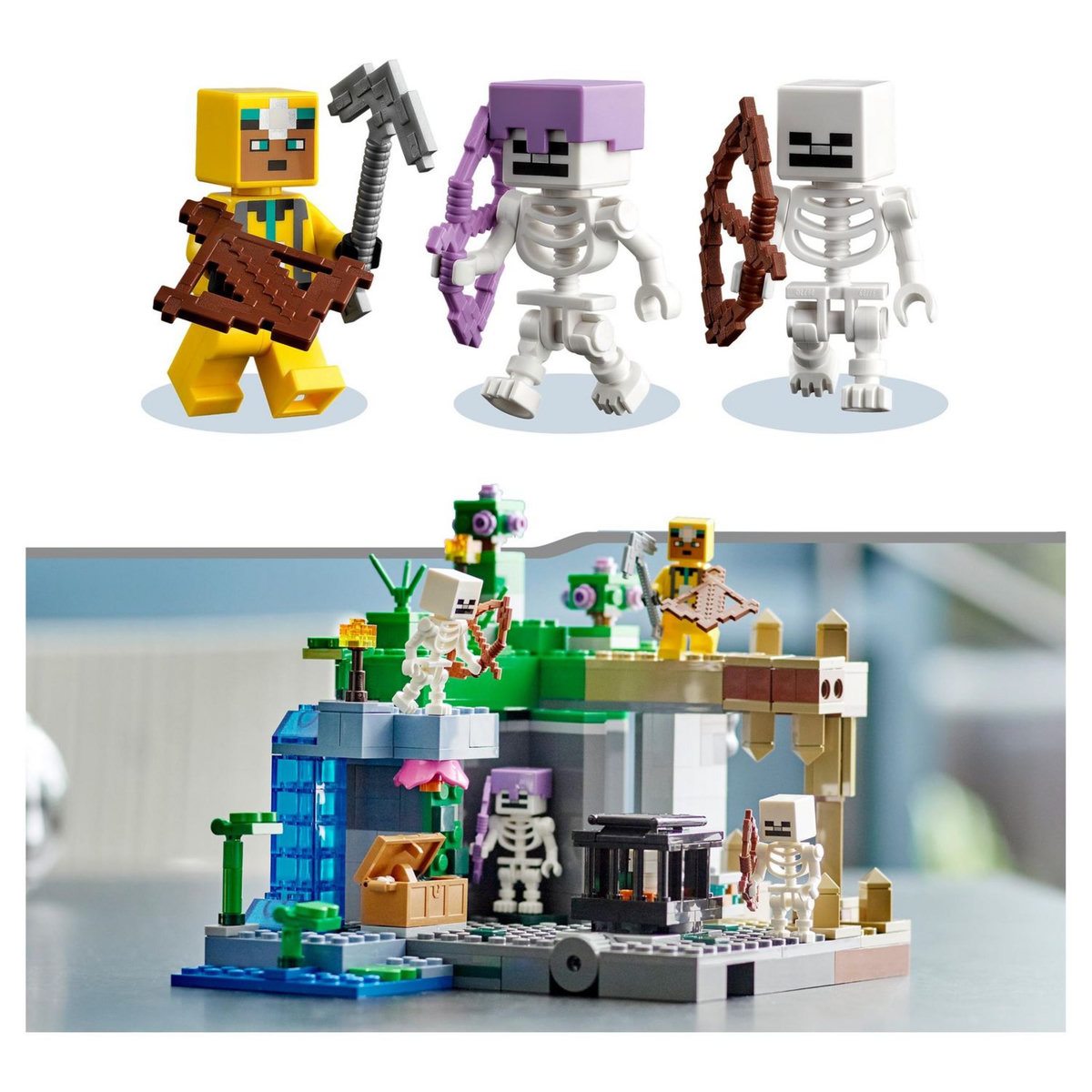 LEGO Minecraft 21189 Le Donjon du Squelette, Jouet Construction, Figurine Squelette, Grotte