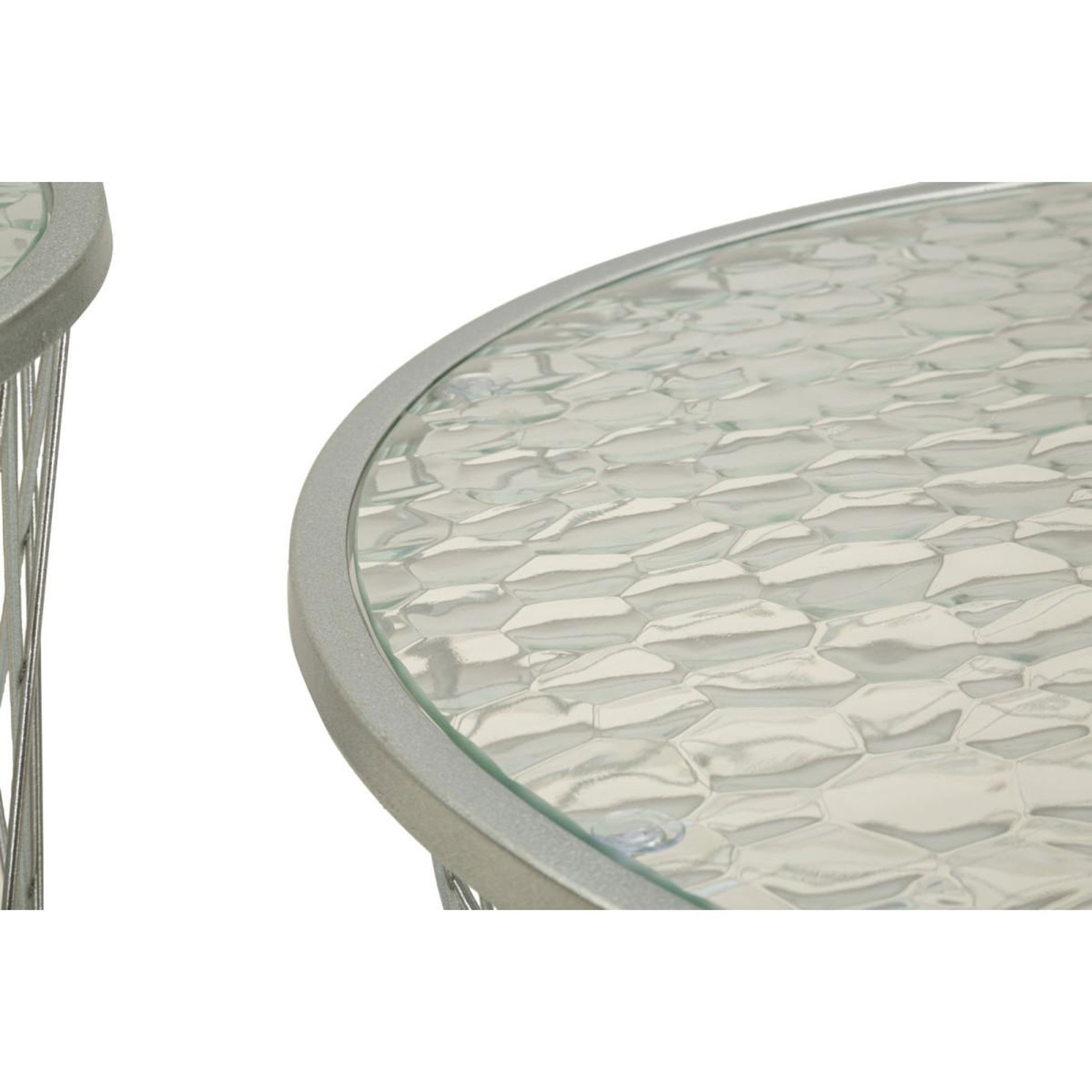Voir la diapositive 4 : Paris Prix Lot de 4 tables d'appoint design  noah  70cm argent