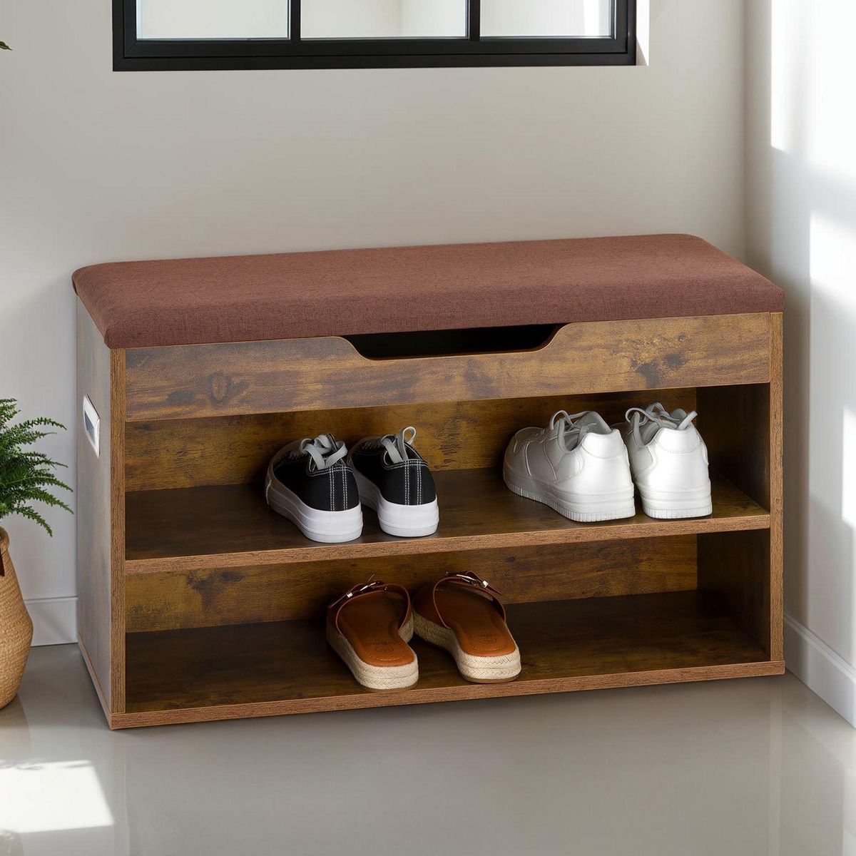 IDIMEX Banc de rangement à chaussures ISAAC avec coffre, en bois