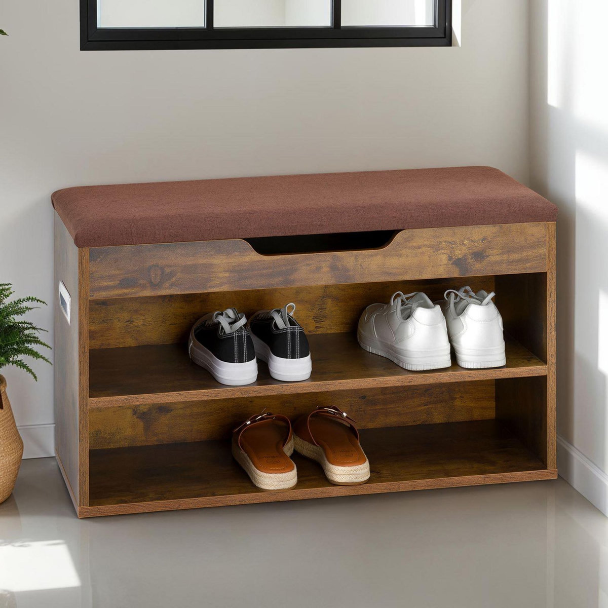 IDIMEX Banc de rangement à chaussures ISAAC avec coffre, en bois