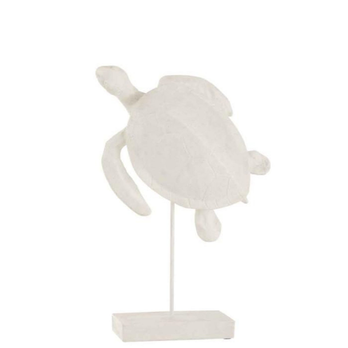 Paris Prix Statuette Déco sur Pied  Tortue de Mer  40cm Blanc