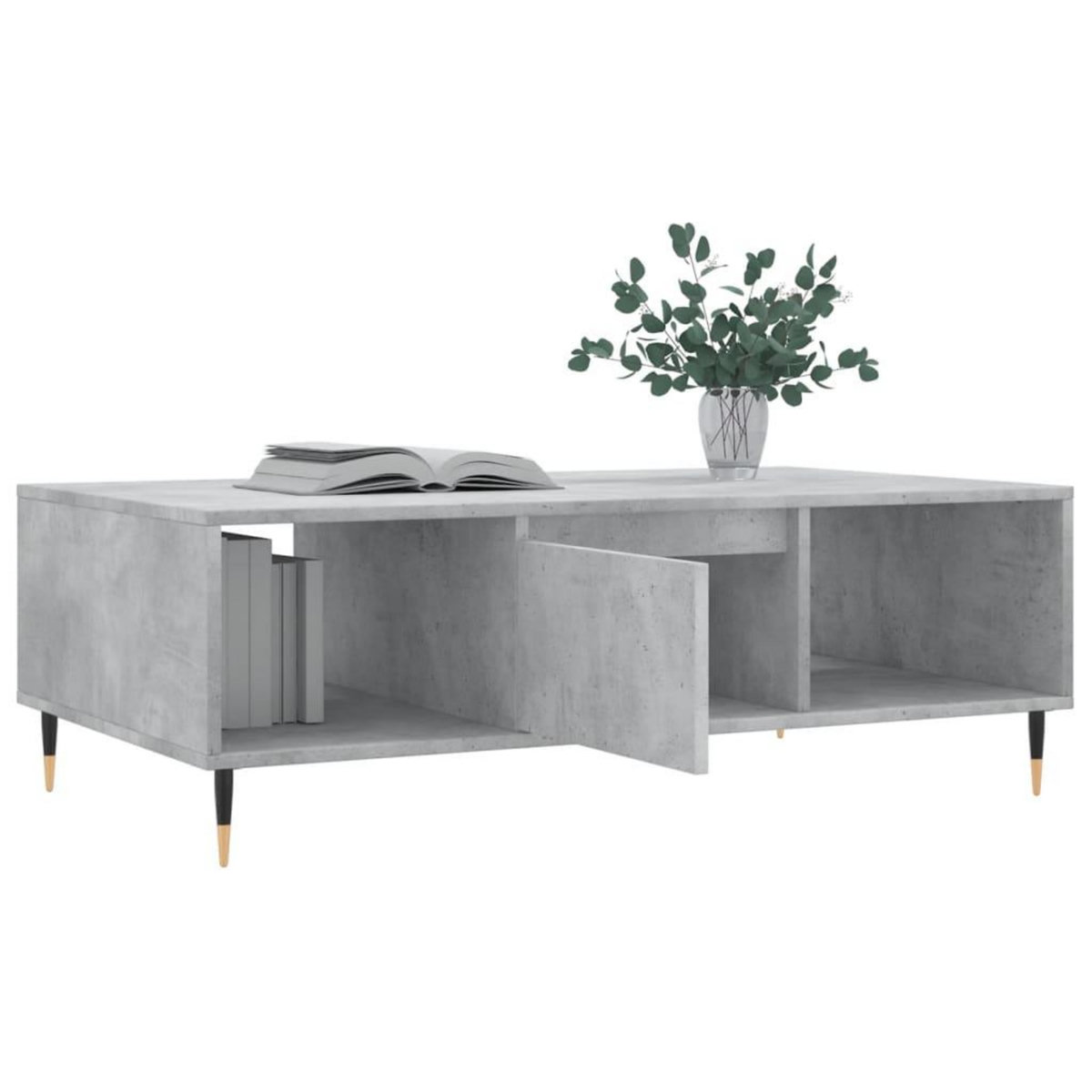 VIDAXL Table basse gris beton 104x60x35 cm bois d'ingenierie