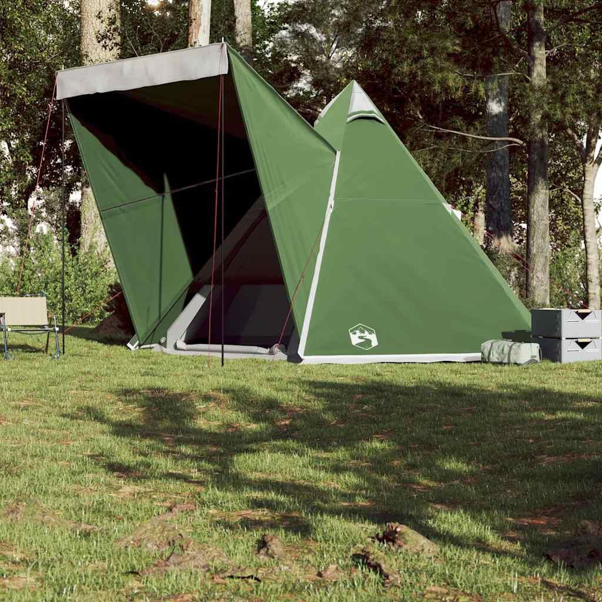 Voir la diapositive 4 : VIDAXL Tente familiale tipi 6 personnes vert impermeable