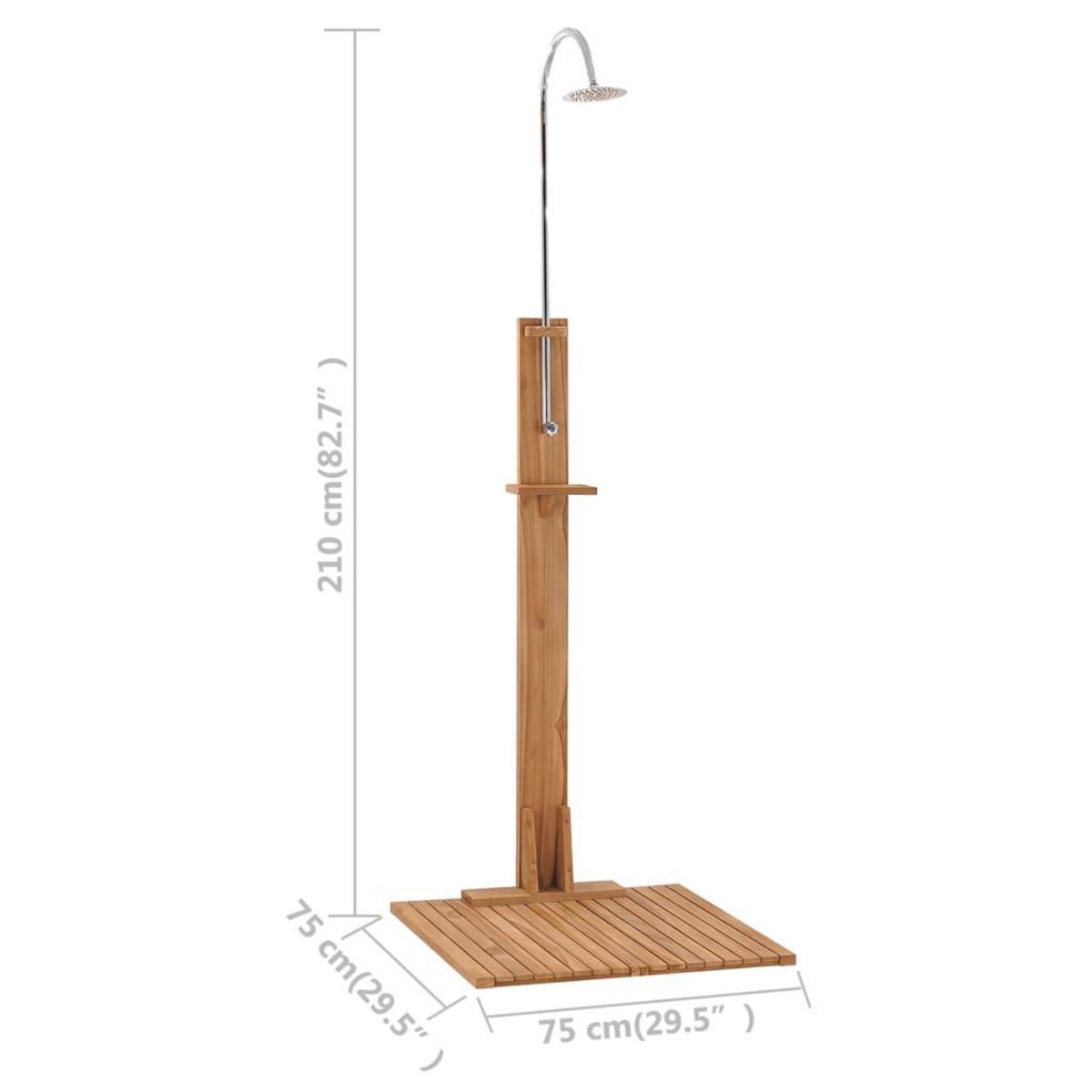 VIDAXL Douche de jardin 75x75x210 cm bois de teck solide