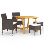VIDAXL Ensemble a manger de jardin 5 pcs Marron