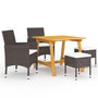 Voir la diapositive 1 : VIDAXL Ensemble a manger de jardin 5 pcs Marron