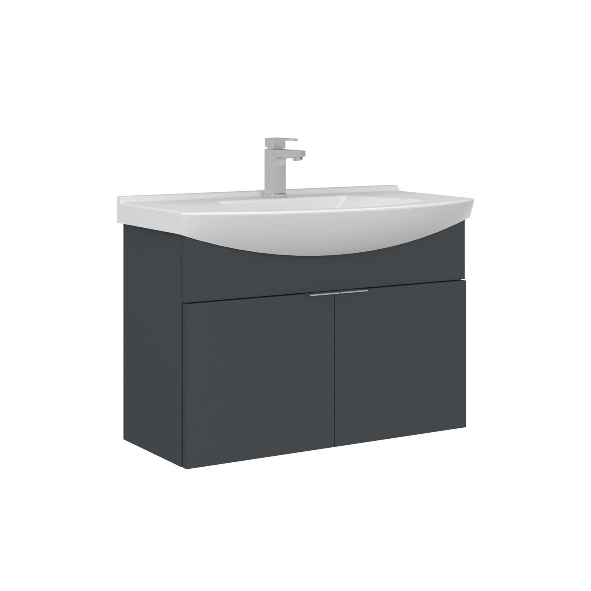 Habitat et Jardin Meuble Vasque  Purus 80  - 80 x 50 x 58 cm - Matte Anthracite