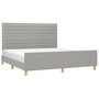 Voir la diapositive 3 : VIDAXL Cadre de lit sans matelas gris clair 160x200 cm tissu