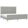 Voir la diapositive 3 : VIDAXL Cadre de lit sans matelas gris clair 160x200 cm tissu