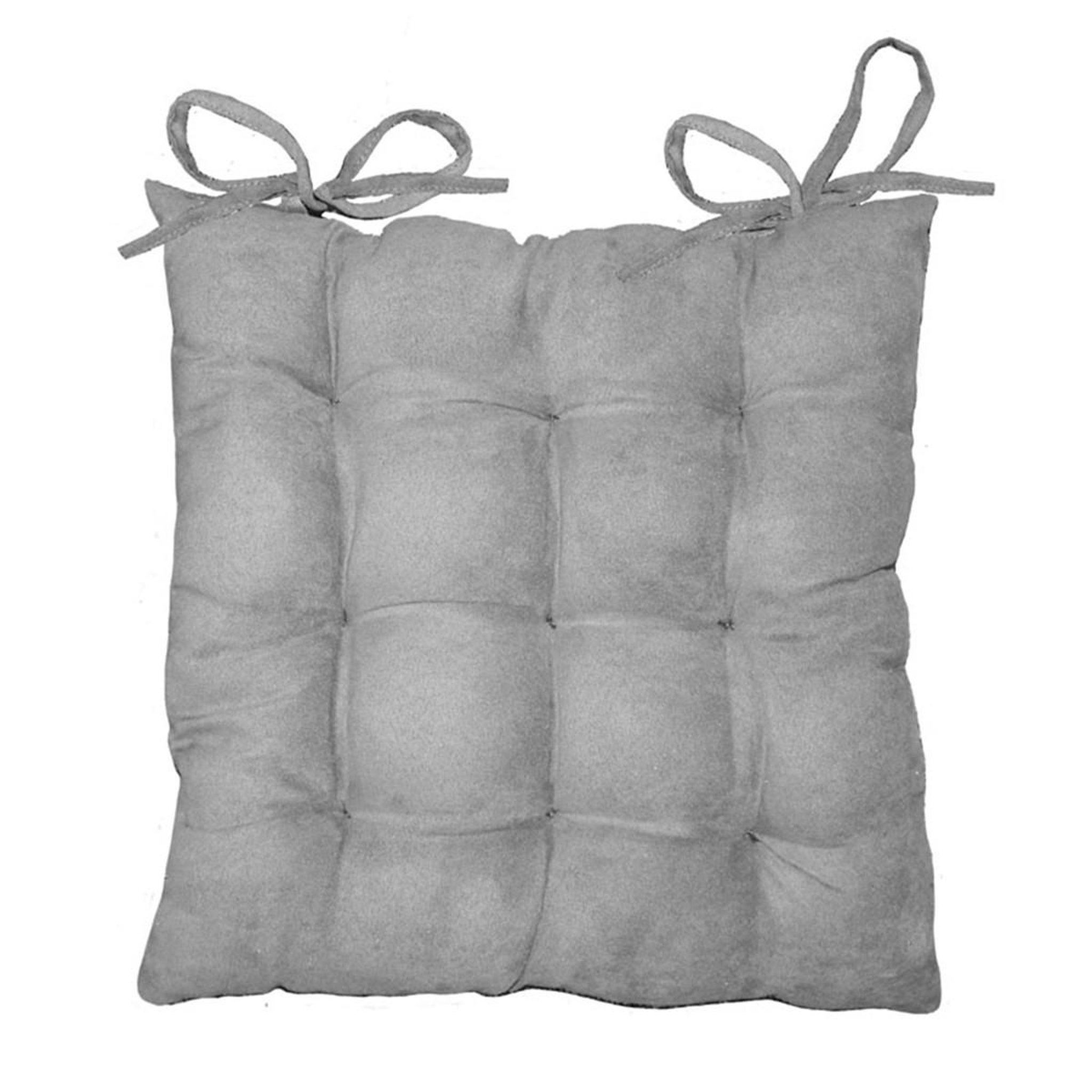 Douceur d'Intérieur Galette de chaise  suédine  40x40cm gris clair