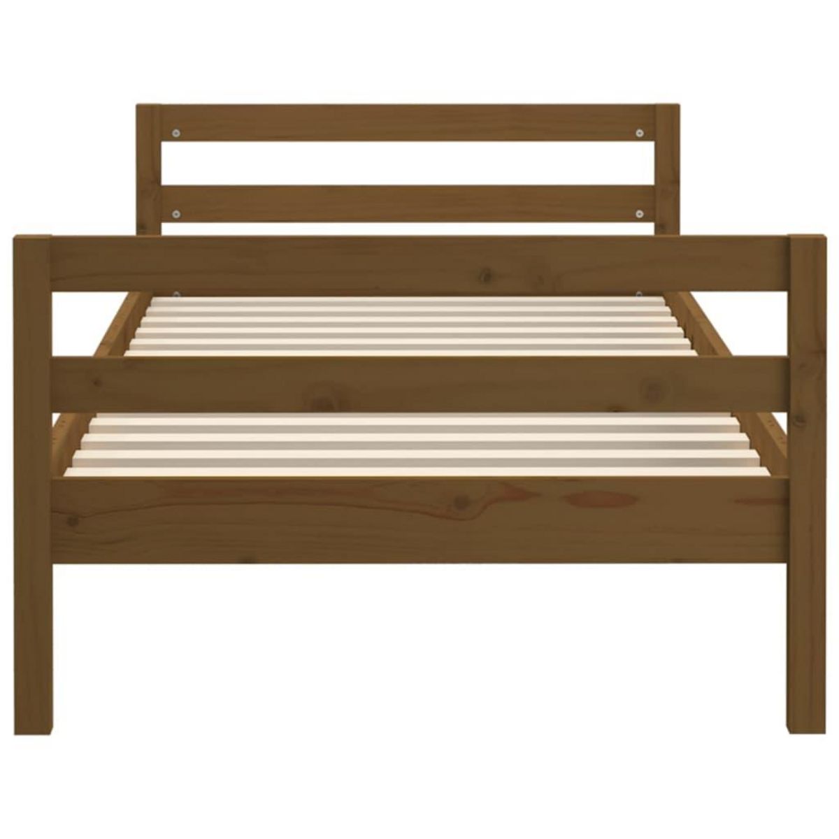 VIDAXL Cadre de lit sans matelas marron miel 90x200 cm bois pin massif