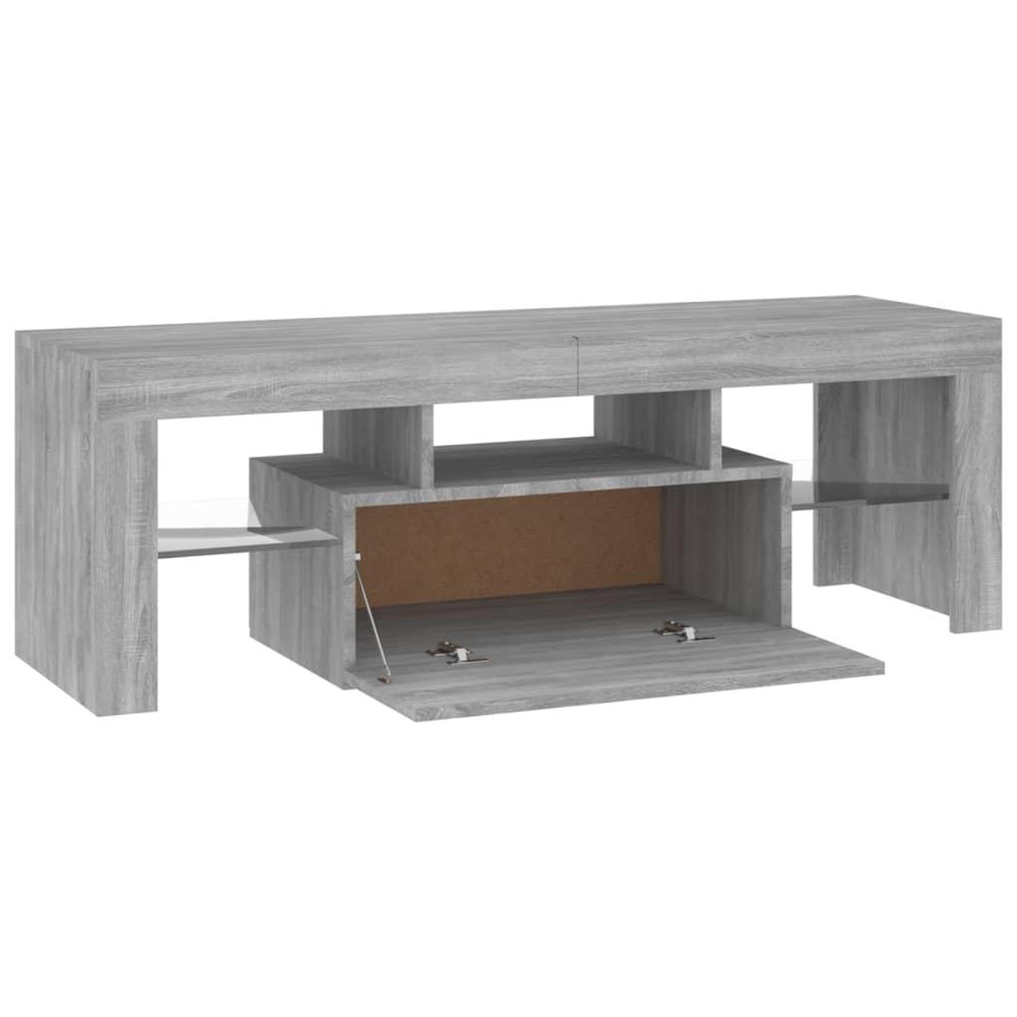 Voir la diapositive 4 : VIDAXL Meuble TV avec lumieres LED sonoma gris 120x35x40 cm