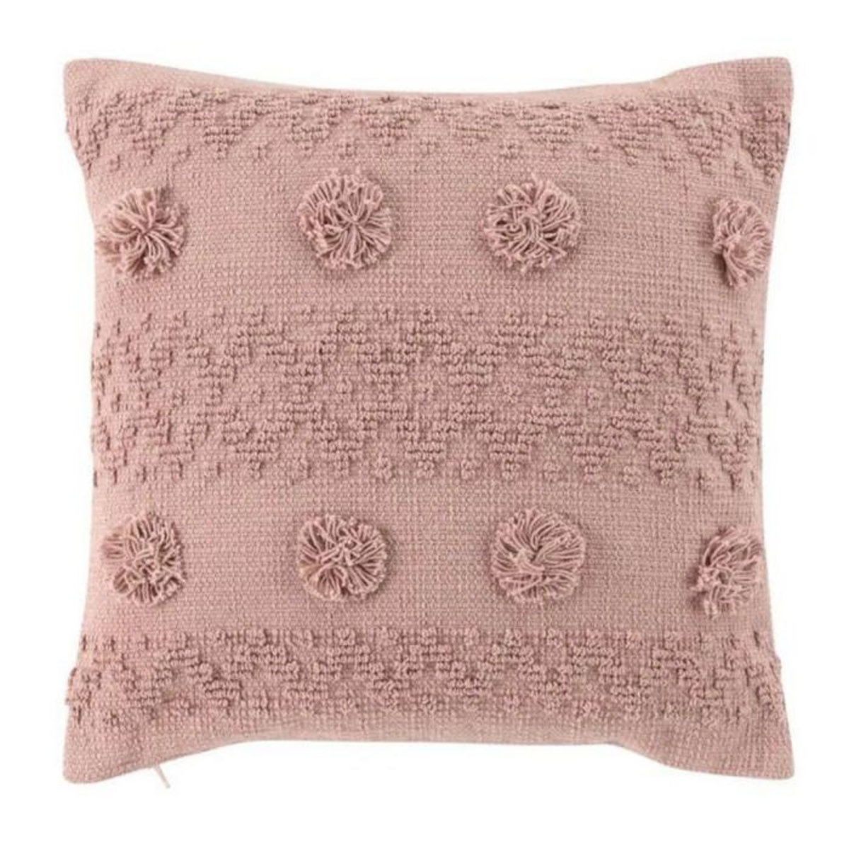 Paris Prix Coussin Déco à Pompons  Alenia  40x40cm Rose