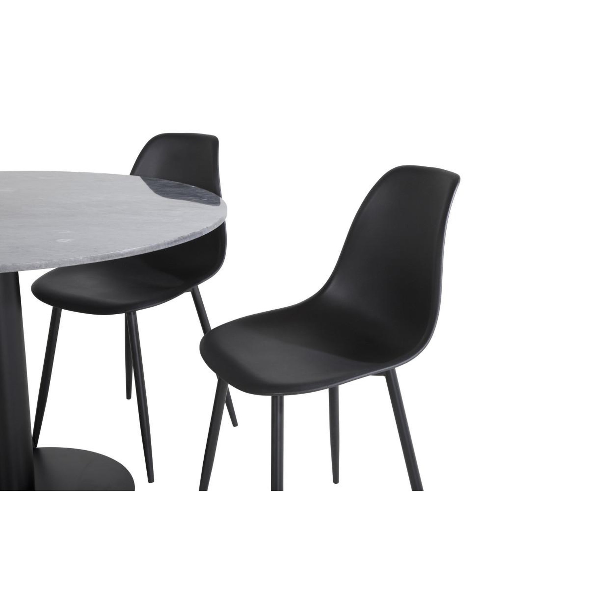 Voir la diapositive 2 : Paris Prix Ensemble table à manger & 4 chaises  estelle & polar  106cm gris foncé & noir