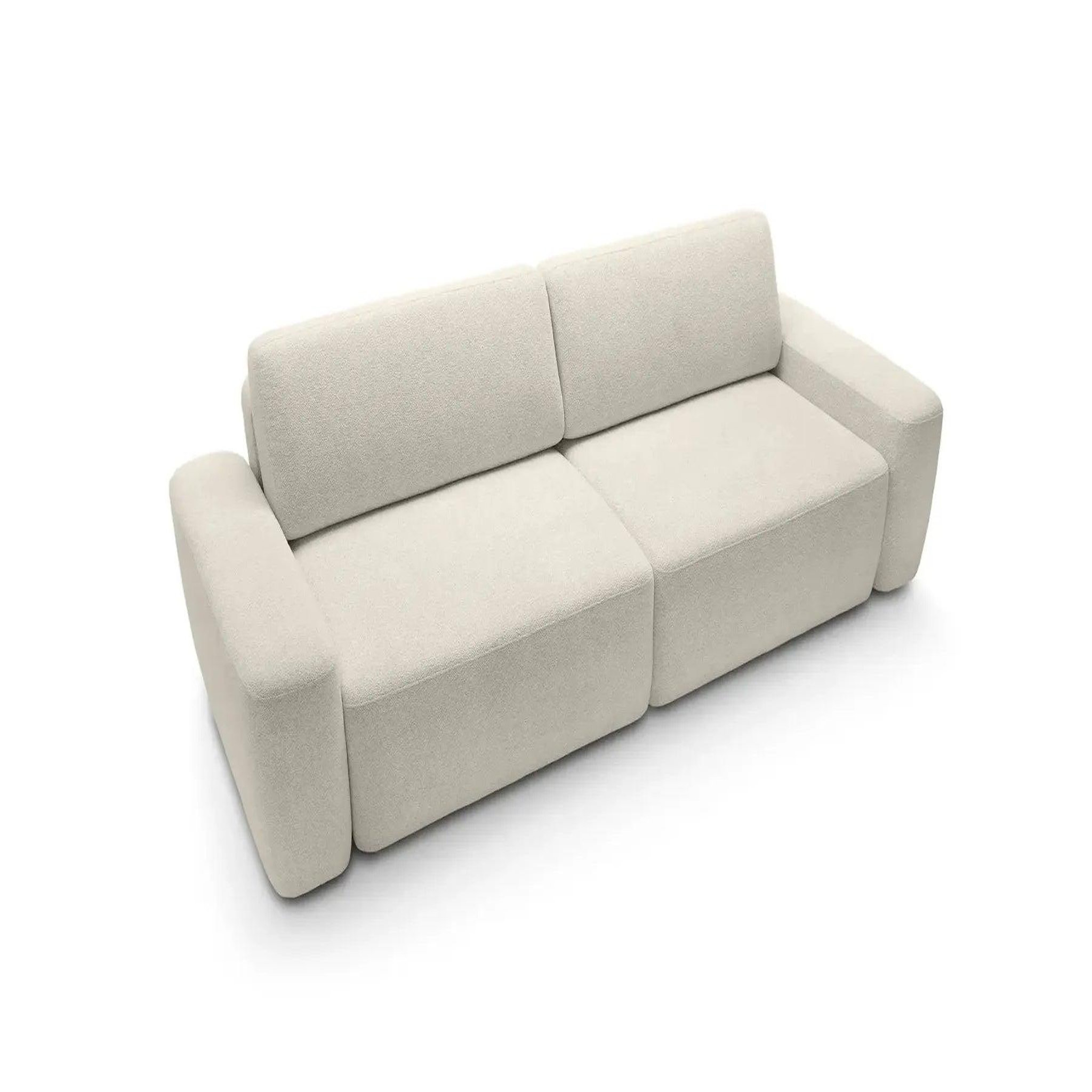 Voir la diapositive 6 : CASANOVA PARIS Ivy - canapé droit convertible coffre tissu chiné