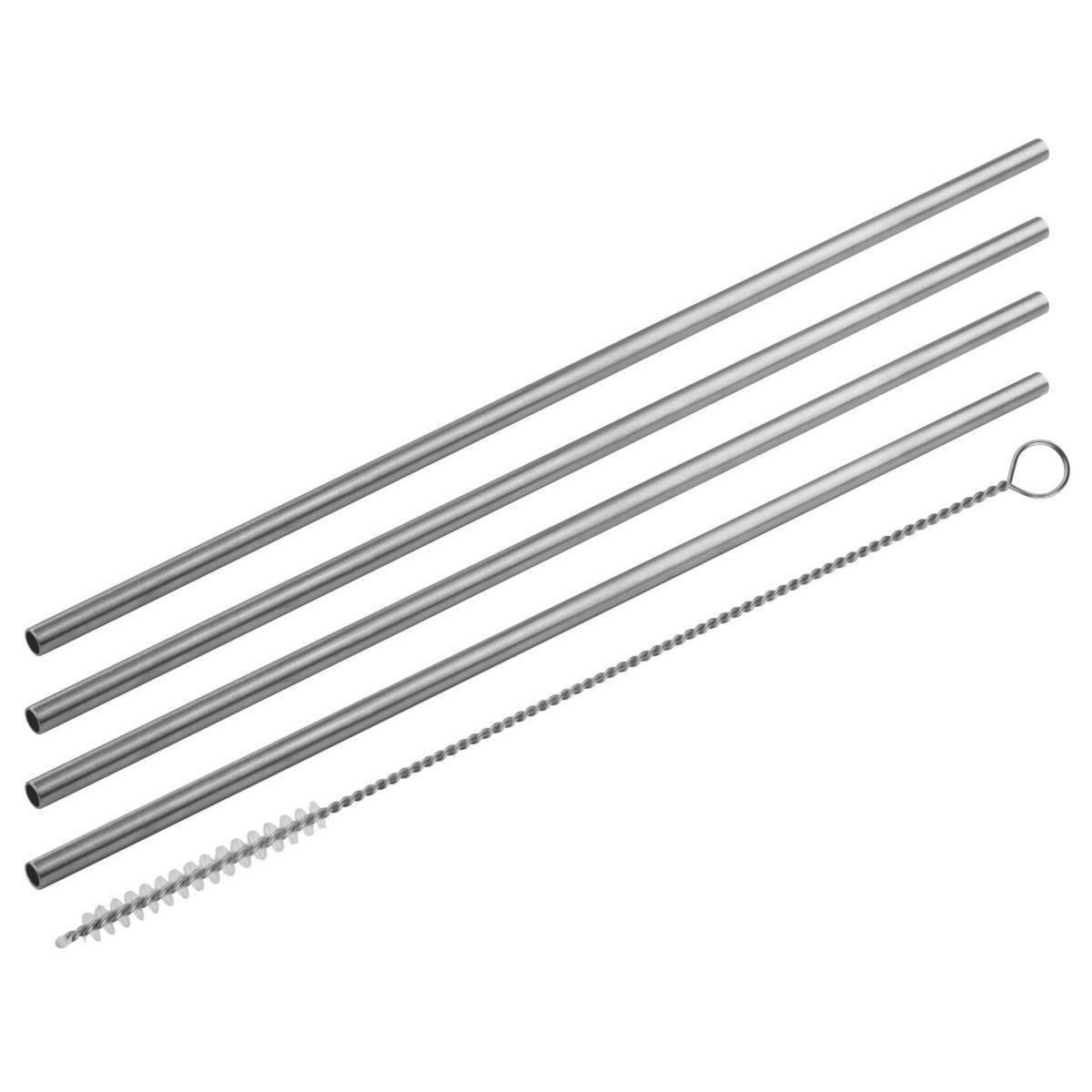 Fackelmann Lot de 4 pailles en inox avec goupillon 24 cm Fackelmann Bar Concept
