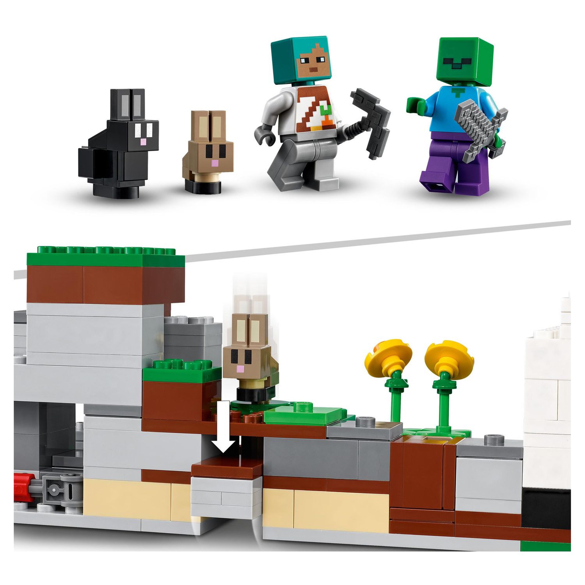 Voir la diapositive 7 : LEGO Minecraft 21181 - Le Ranch Lapin Set de Construction Maison, Ferme avec Animaux