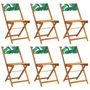 Voir la diapositive 2 : VIDAXL Chaises de jardin pliantes lot de 6 vert tissu et bois massif