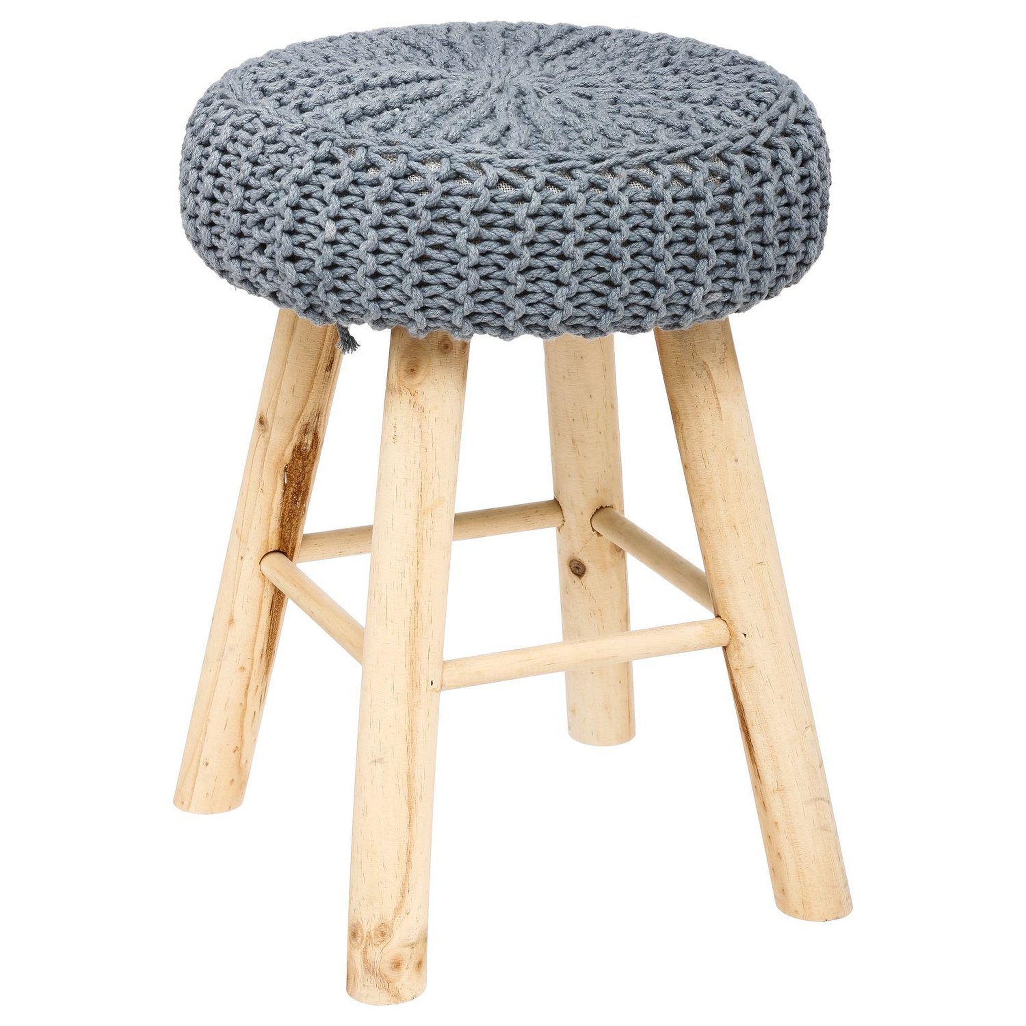 Voir la diapositive 1 : ATMOSPHERA Tabouret en maille Suzette - H. 43 cm