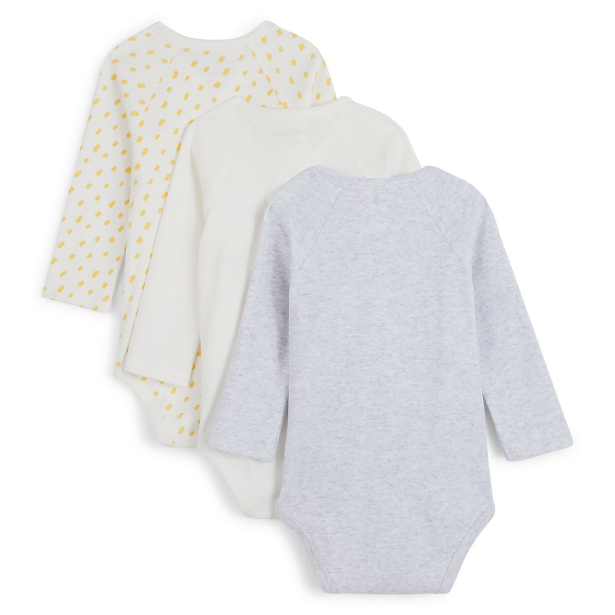 INEXTENSO Lot de 3 bodies manches longues de naissance bébé
