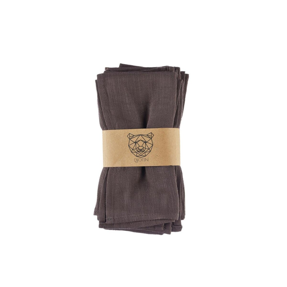 BJORN Serviette de table - 6 pièces - Lin et coton chocolat