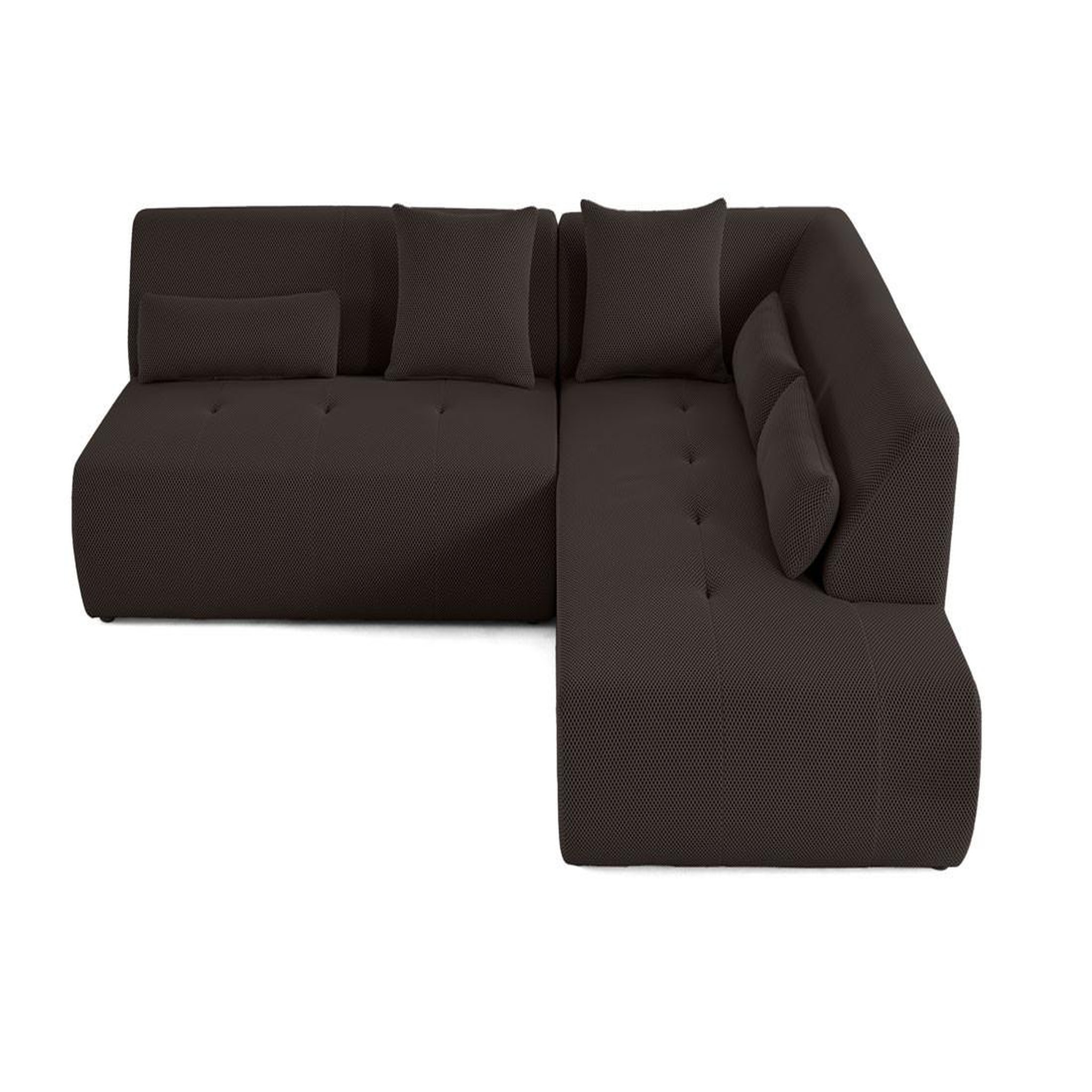 Voir la diapositive 6 : LISA DESIGN Onyx - canapé modulable d'angle droit 5 places - en tissu mailles 3d