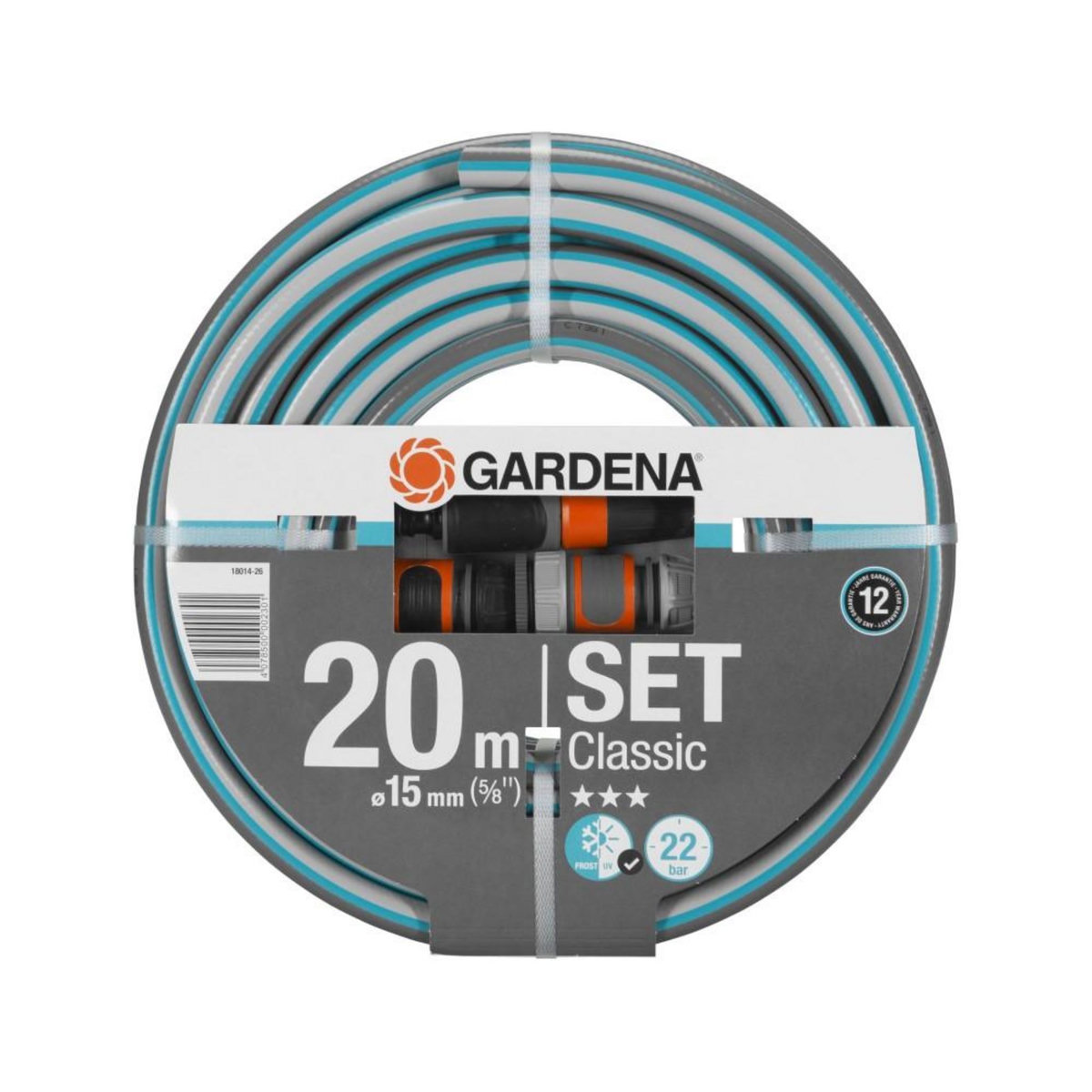 Gardena Tuyau d'arrosage Classic Ø 15 mm + accessoires d'arrosage