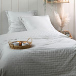 Lovely Casa Couvre lit boutis réversible 260x240 avec 2 taies coloris naturel