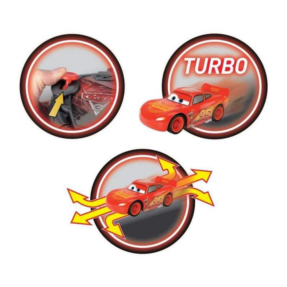 DIAMOND FOOTBALL COMPANY Majorette - Disney Cars 3 - Voiture Radio Commandee Flash McQueen - Echelle 1/24eme - Fonction Turbo