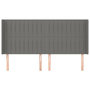 Voir la diapositive 3 : VIDAXL Tete de lit avec oreilles Gris fonce 203x16x118/128 cm Tissu