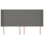 Voir la diapositive 3 : VIDAXL Tete de lit avec oreilles Gris fonce 203x16x118/128 cm Tissu