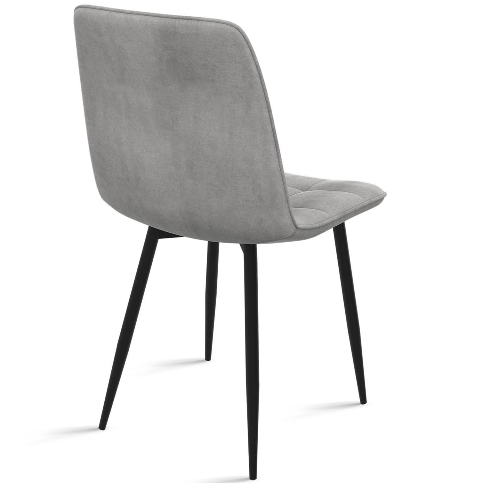 Voir la diapositive 3 : ID MARKET Lot de 6 chaises mila en velours gris clair pour salle à manger