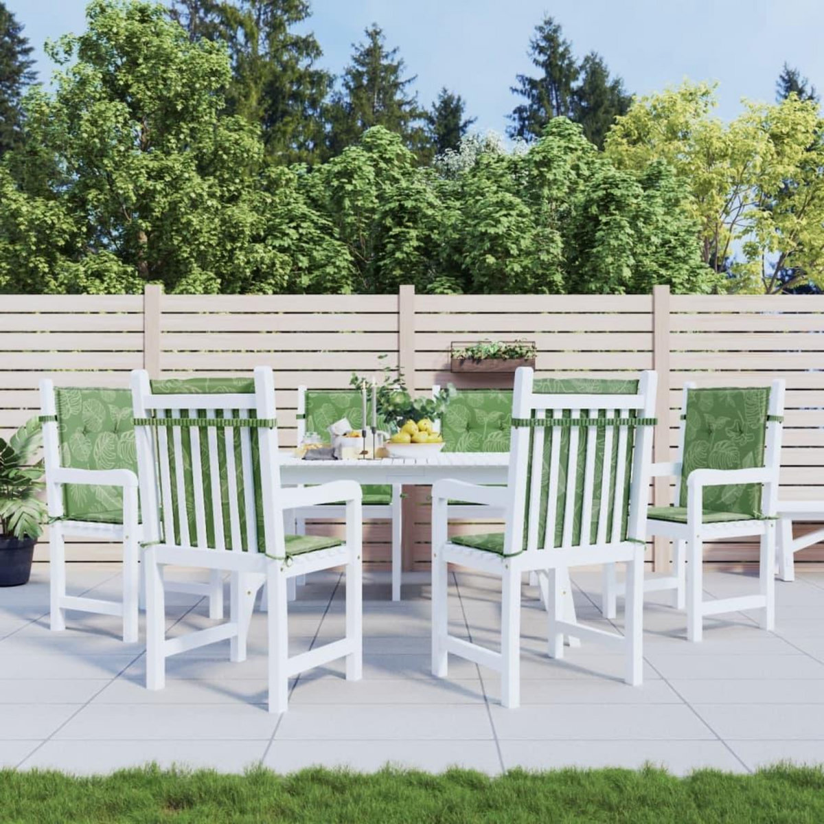 VIDAXL Coussins de chaise a dossier bas lot de 6 modele de feuille