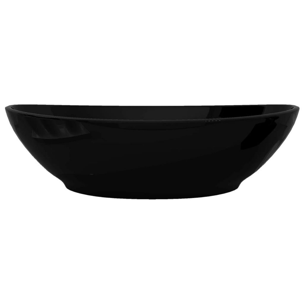 VIDAXL Lavabo ovale Ceramique 40 x 33 cm Noir