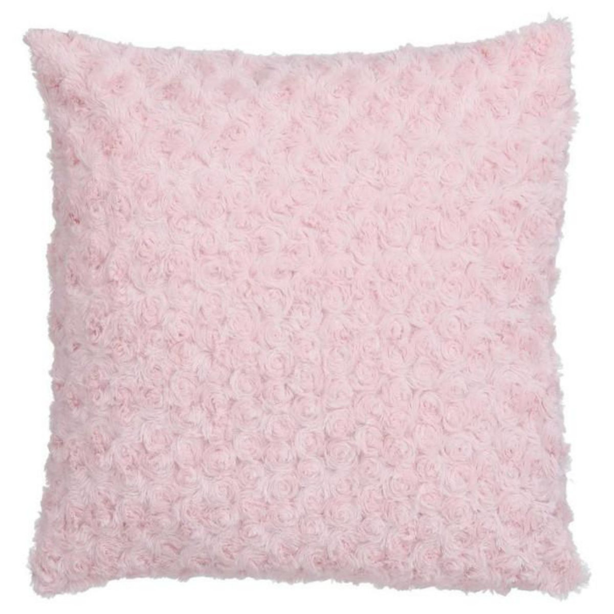 ATMOSPHERA Coussin Imitation Fourrure  Bouclée  45x45cm Rose