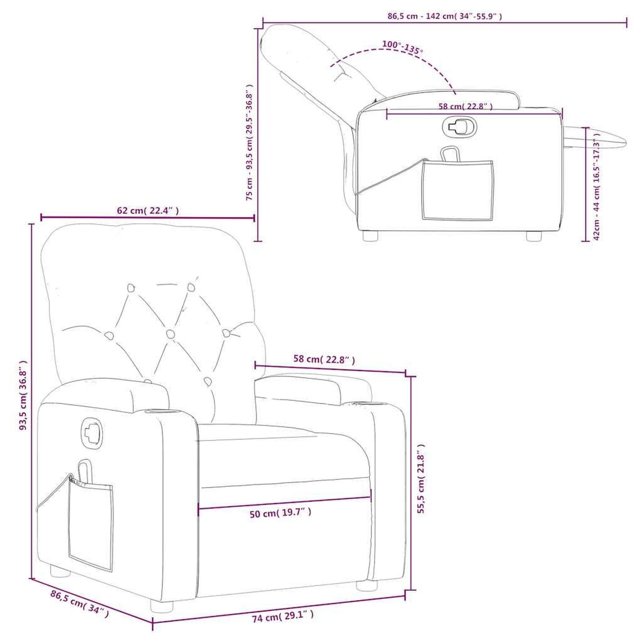 Voir la diapositive 6 : VIDAXL Fauteuil de massage inclinable Vert fonce Tissu