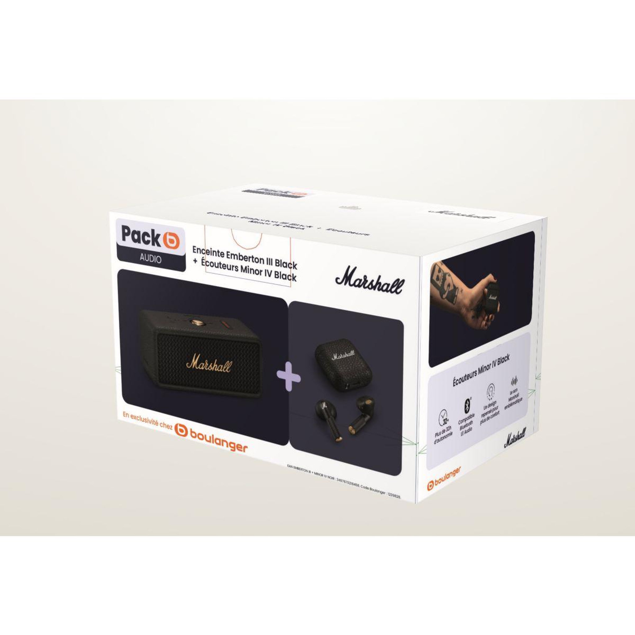 Voir la diapositive 2 : MARSHALL Enceinte portable emberton iii + minor iv noir