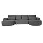 Voir la diapositive 4 : BEST MOBILIER Mahina - canapé panoramique en u 7 places - convertible avec coffre - en tissu bouclette
