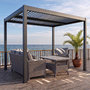 Voir la diapositive 2 : CONCEPT USINE Pergola bioclimatique structure et lames orientables en aluminium 3x3m RHODES
