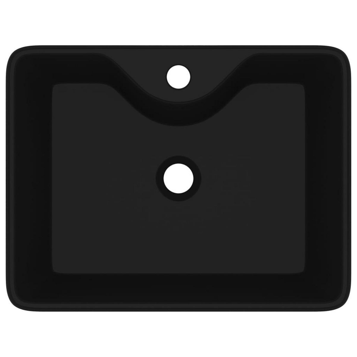 VIDAXL Vasque carree a trou pour robinet ceramique Noir pour salle de bain