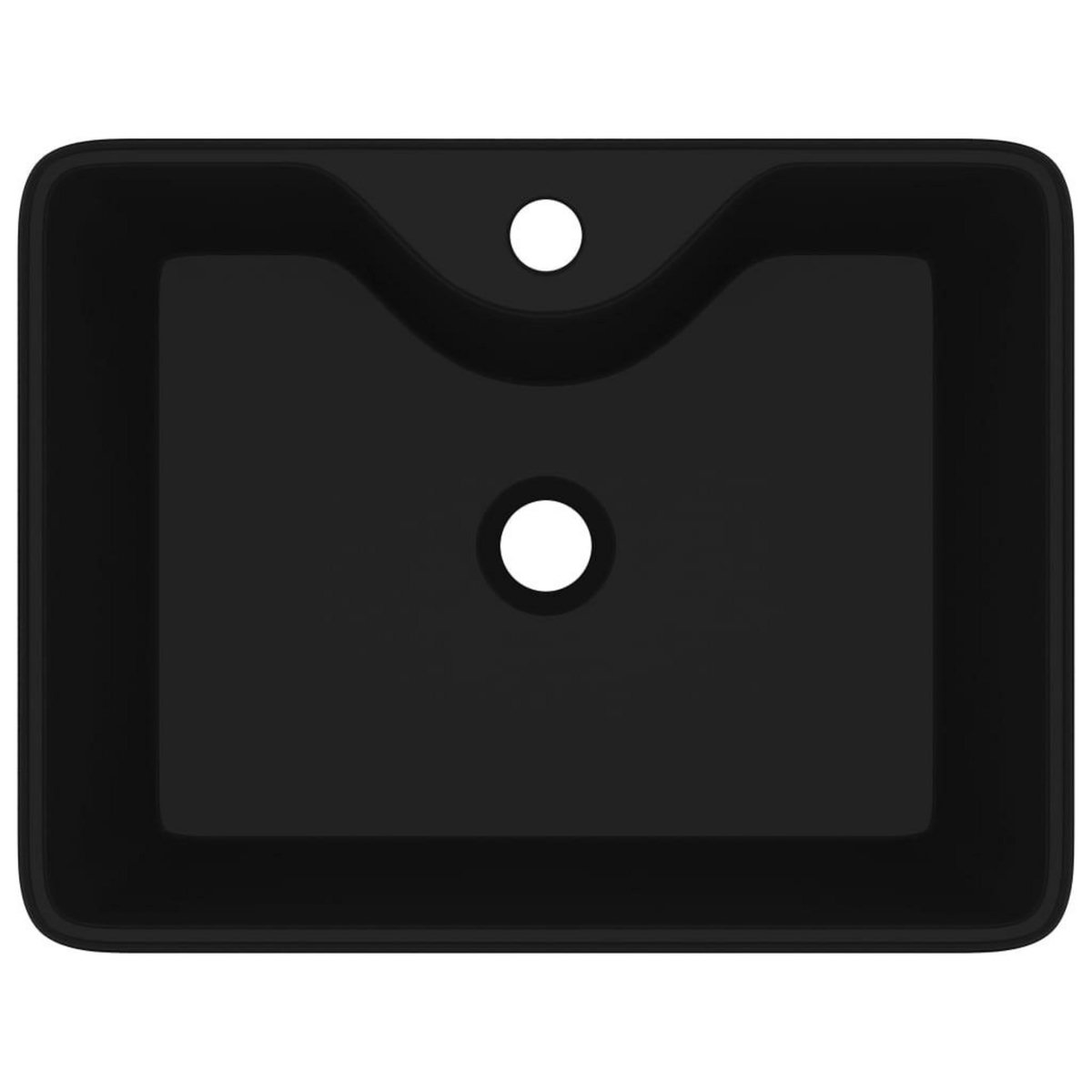 VIDAXL Vasque carree a trou pour robinet ceramique Noir pour salle de bain