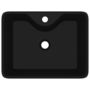 Voir la diapositive 4 : VIDAXL Vasque carree a trou pour robinet ceramique Noir pour salle de bain