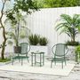 Voir la diapositive 2 : OUTSUNNY Ensemble salon de jardin design Acapulco 2 personnes 3 pièces acier PE filaire vert