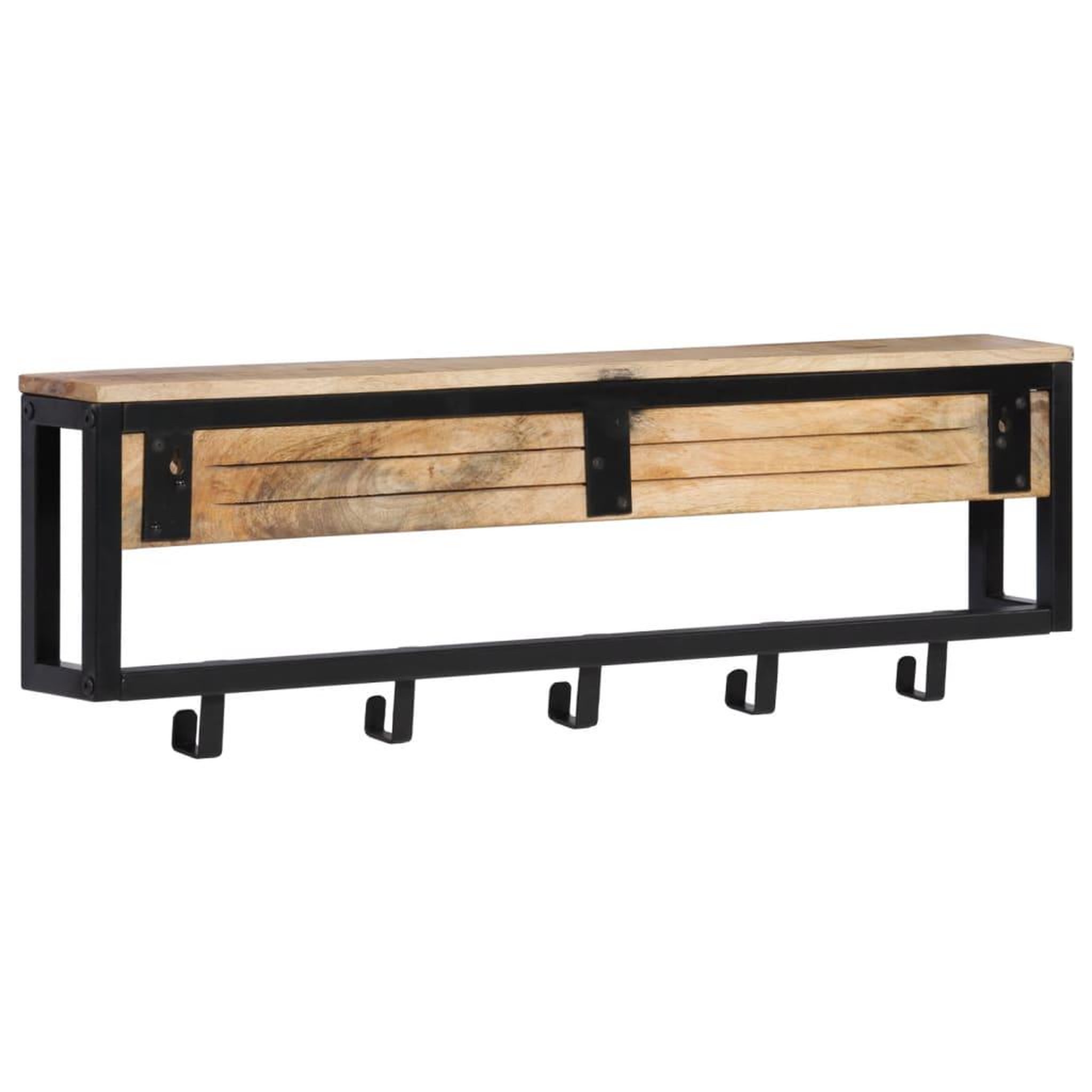 Voir la diapositive 3 : VIDAXL Porte-manteau 87x10x27 cm bois de manguier massif brut