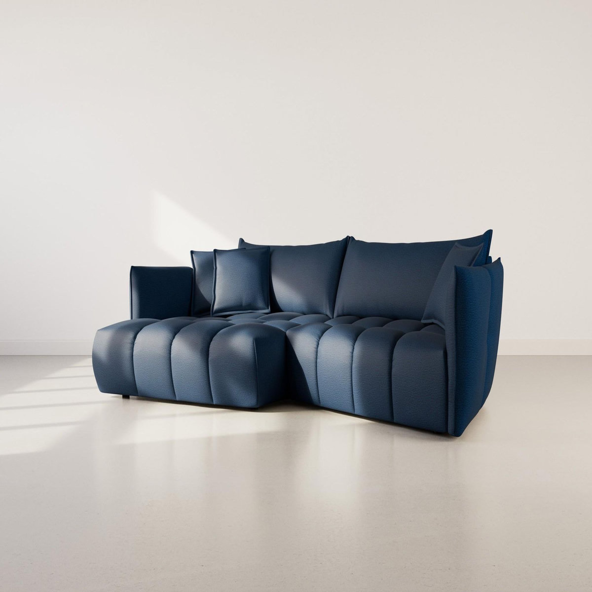 LISA DESIGN Cassiopee - canapé d'angle gauche 4 places en tissu texturé