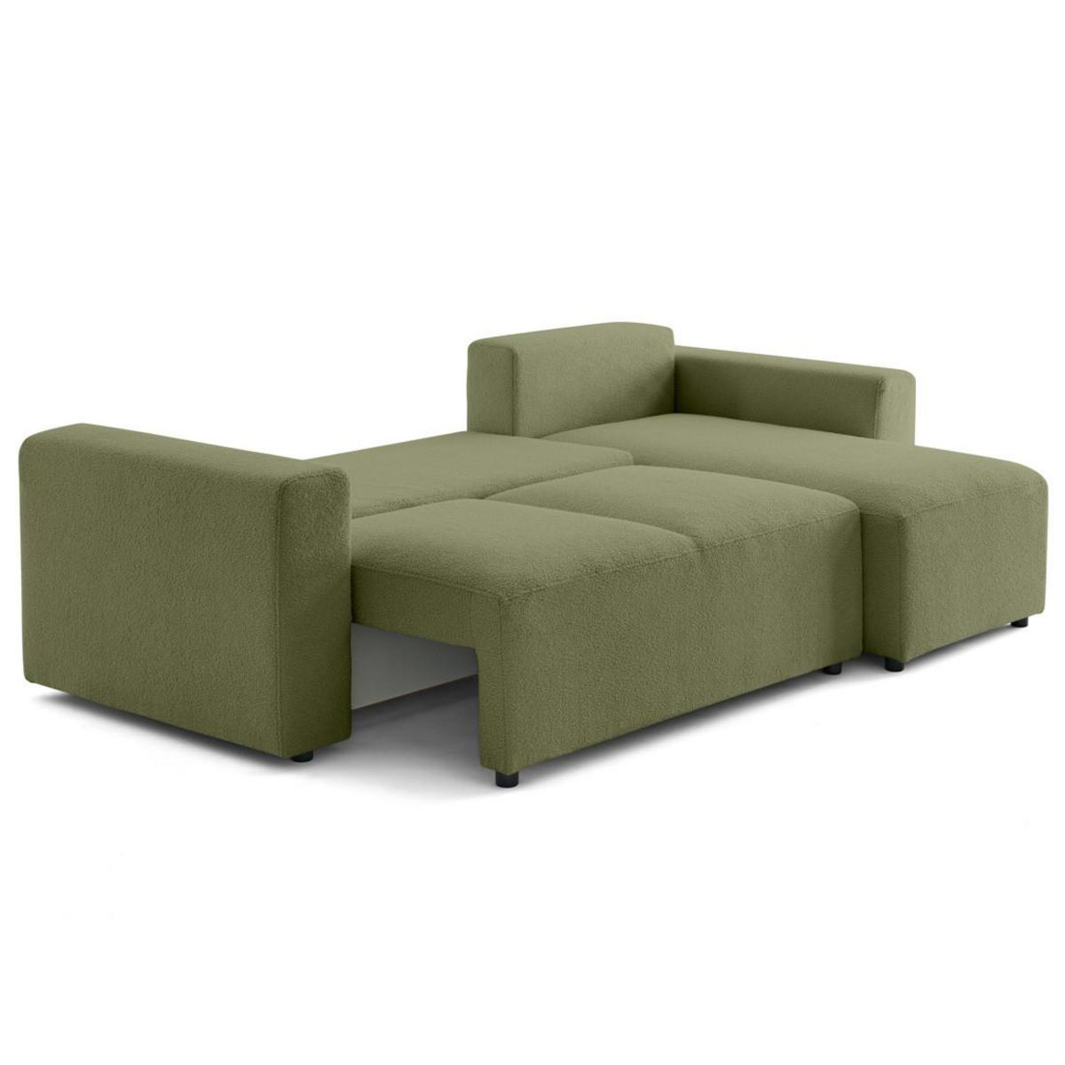 LISA DESIGN Livy - canapé d'angle réversible 4 places convertible avec coffre en tissu bouclette