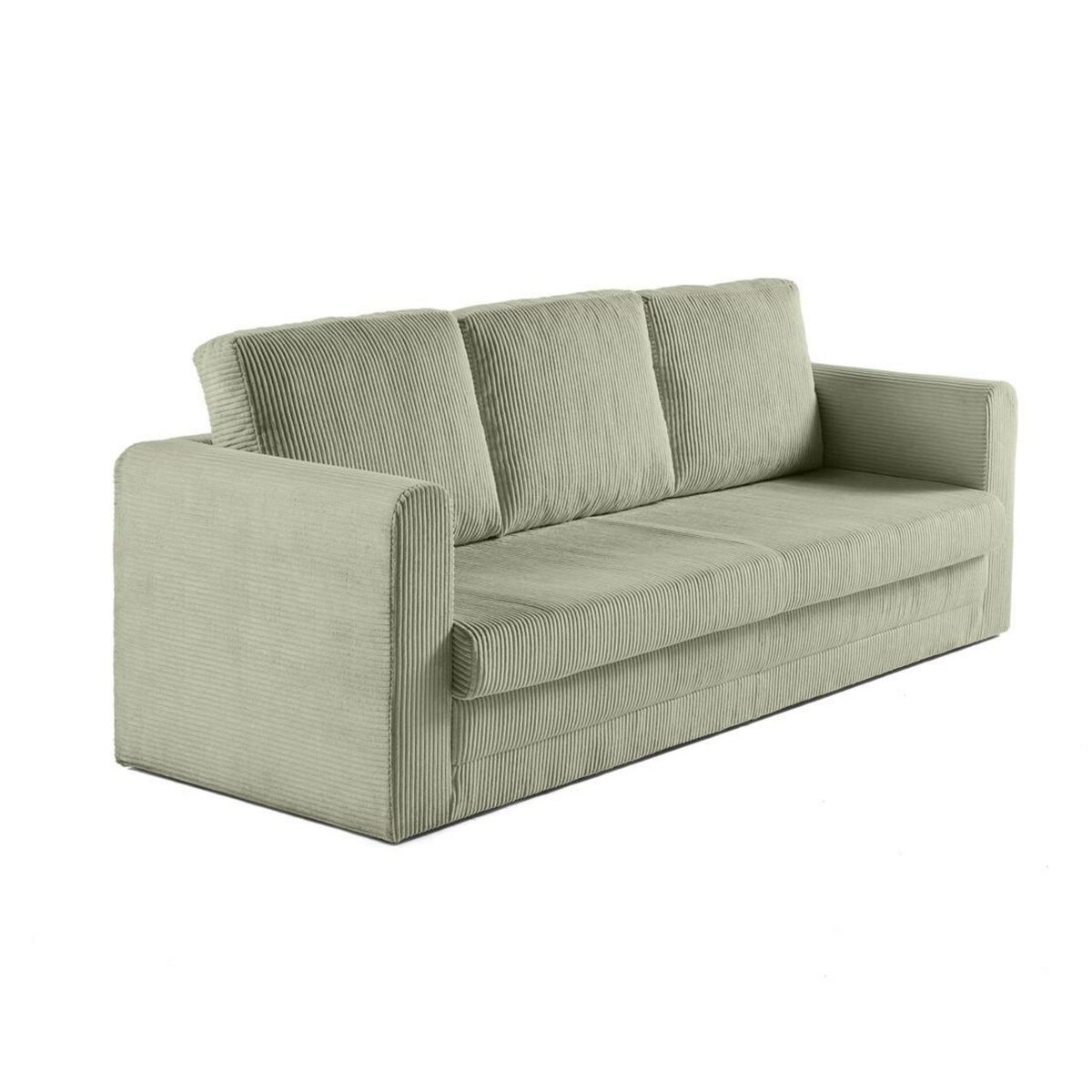 BEST MOBILIER Marilia - canapé 3 places - convertible déplimousse - en velours côtelé