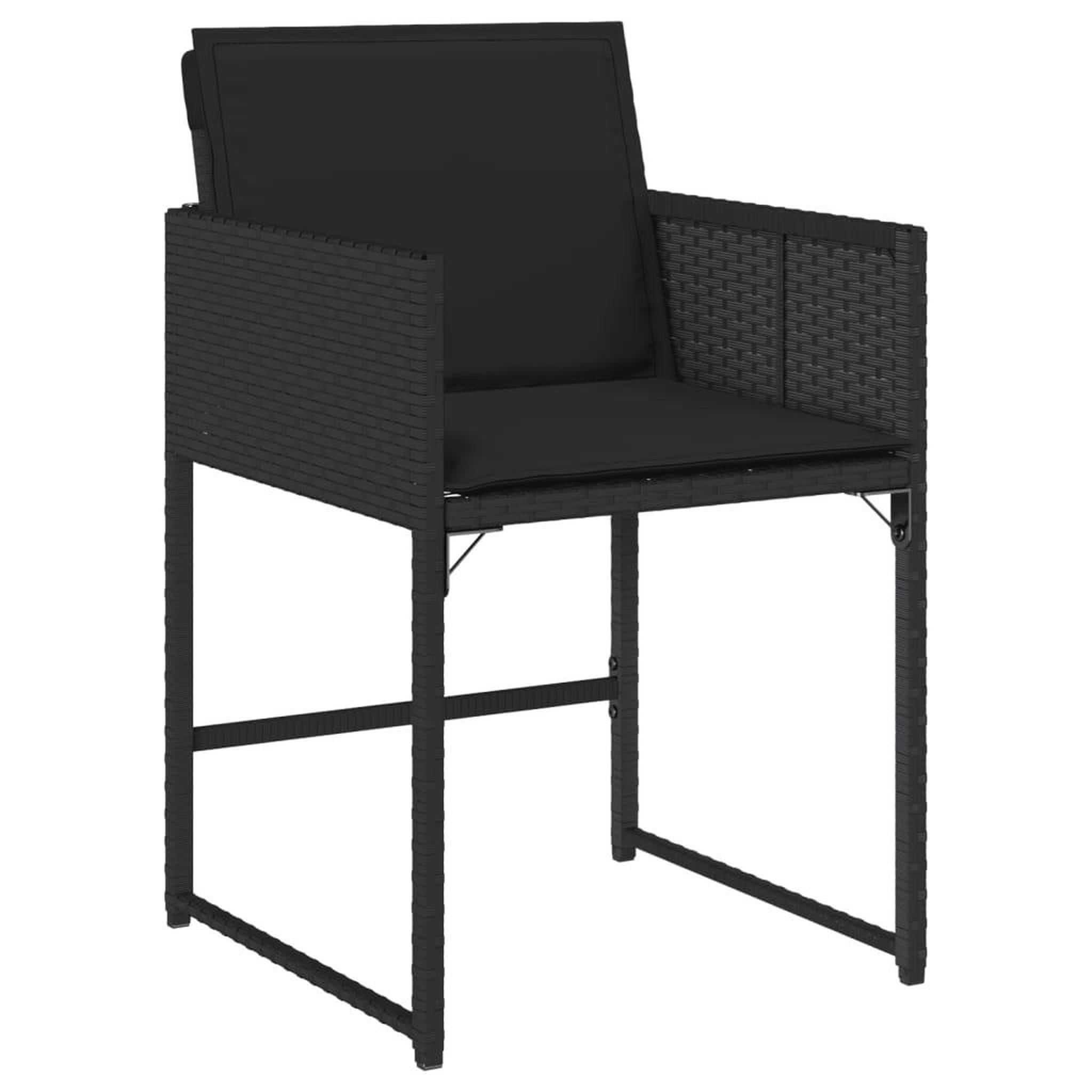 Voir la diapositive 3 : VIDAXL Ensemble a manger de jardin coussins 5pcs Noir Resine tressee